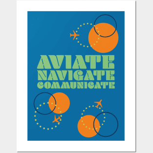 Fasbytes Aviation airplane Pilot Aviate Navigate Comm Meme Quote Posters and Art